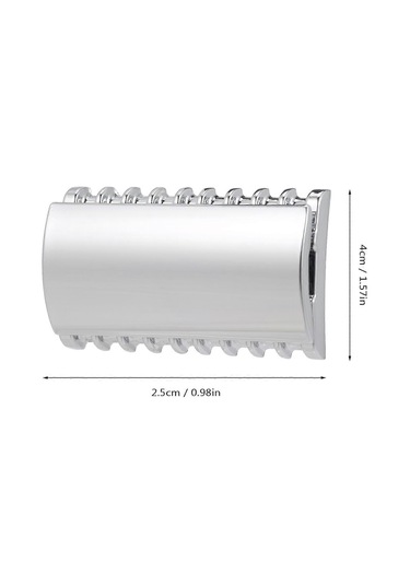 Güvenlik Jileti Açık Tarak Başlığı Gümüş Çinko Alaşımı 4x2,5x1 Cm Çift Taraflı