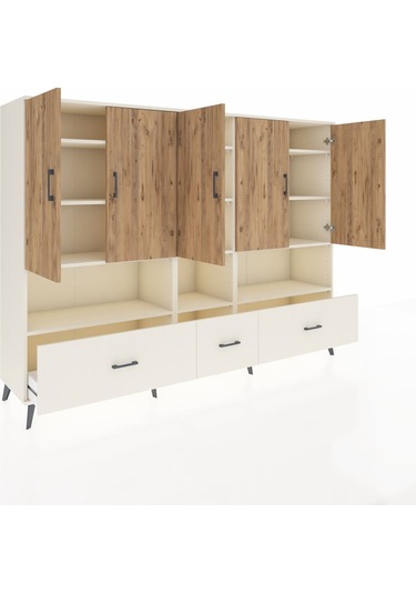Hyperion Dolap 12 Raflı 3 Çekmeceli 5 Kapaklı 220x44x163 Aytaşı-ç Aytaşı-çam/aytaşı