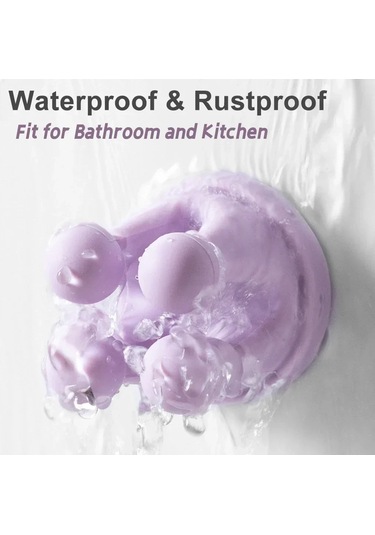 Silikon Diş Fırçası Tutucu Su Geçirmez Yapışkanlı Duvara Monte Asılı Havlu Purple 3pcs Mor