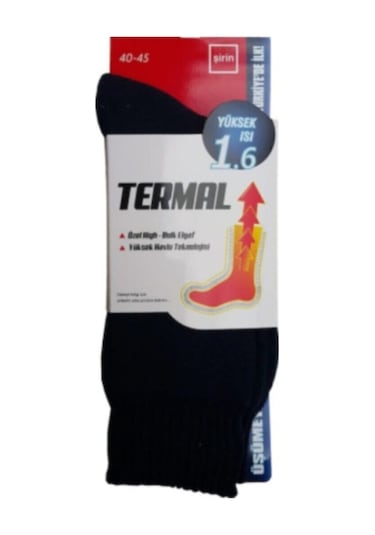 Şirin Erkek Termal Çorap 3'lü Asorti 40-45 Siyah