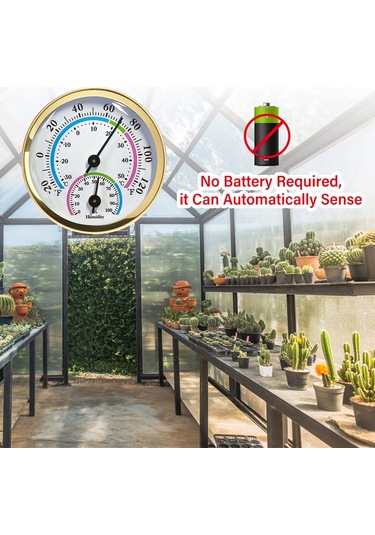 Skycity Altın Renkli Kompakt Oda Sıcaklık Nem Ölçer - Duvar Montajlı, Pil Gerektirmeyen Ev Ofis Serinlik Kontrol Cihazı