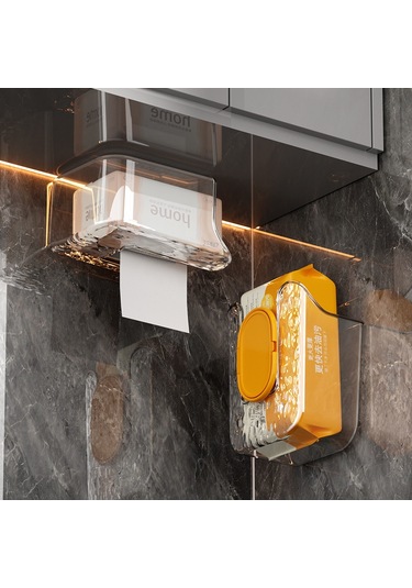 Şeffaf Gri Duvara Monte Mendil Kutusu, Deliksiz A