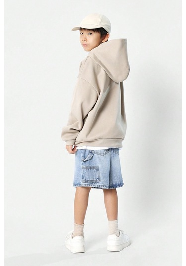 The Sunshine Baskılı Erkek - Kız Çocuk Rahat Kalıp Sweatshirt Bej