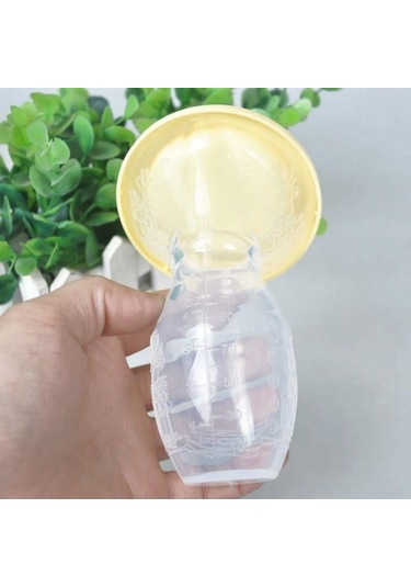 Sarı Manuel Emzirme Pompası Manuel Anne Sütü Silikonu Süt Şişeli