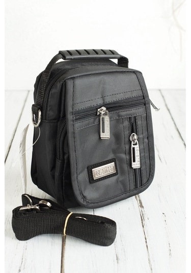 Çok Gözlü Küçük Boy El Ve Omuz Askılı Siyah Su Geçirmez Çanta 3450 Siyah