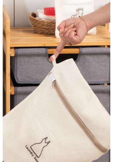 Porsima 3131 5 Parça Çamaşır Yıkama Filesi Fermuarlı Bölmeli Yıkama Filesi Renkli