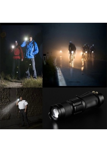 Km-87 Polis Tipi Zoomlu Şarjlı Metal Dağ Kamp Cep Feneri Cree Led 2300 Lumens