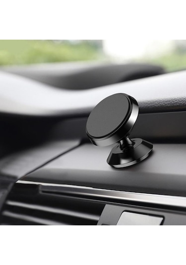 Yuntech01 Alüminyum Alyaşlı Araç Telefon Tutucu, Güçlü Mıknatıs, 360 Dönebilen, Ev/ofis Kullanıma Uygun, Siyah Diğer