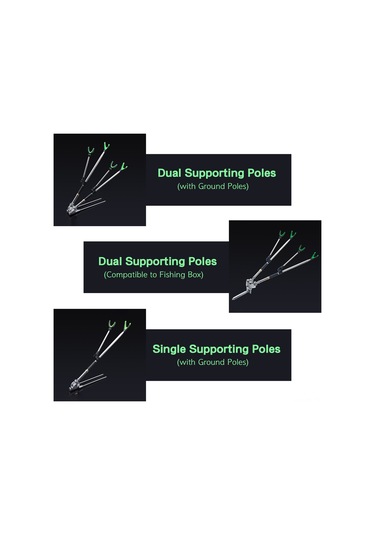 Lemestar Stainless Steel Çiftli İğne Askısı 2.1m - Uzunluk Ayarlanabilir, Açı Reglable, Toprağa Takılabilir - Balıkçılık Malzemesi