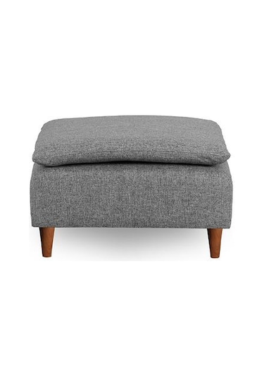 Lungo Puf 75 75 -gri Keten Açık Gri