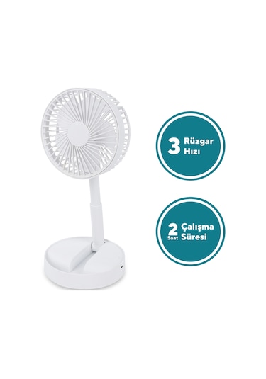 Kumtel KUF-106 Şarj Edilebilir Masa El Fanı