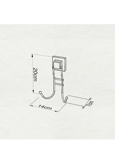 Banyo Havlu Askısı 2 Kancalı Paslanmaz Siyah Easyfix Siyah