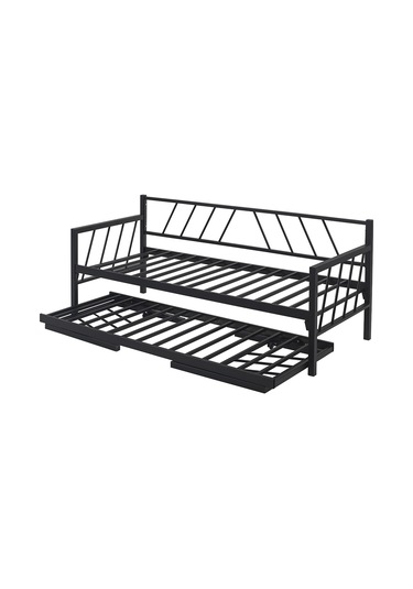 Bedliga Glory Yavrulu Daybed Tek-Çift Kişilik Metal Karyola Siyah