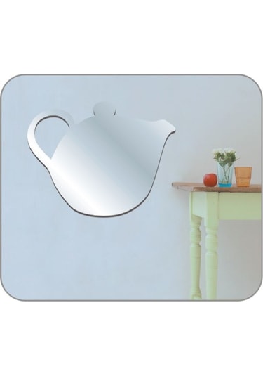 Sıa Aynalı Duvar Süsü (Sticker) Çaydanlık Şekilli