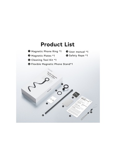 Maiyame Telesın P3-fm-01 Manyetik Esnek Telefon Tutucu: 16 Mıknatıslı, Serbest Bükülebilir, Kaymazsız Silikon, 1/4" Vidalama, 300g Yük Kapasitesi - Siyah