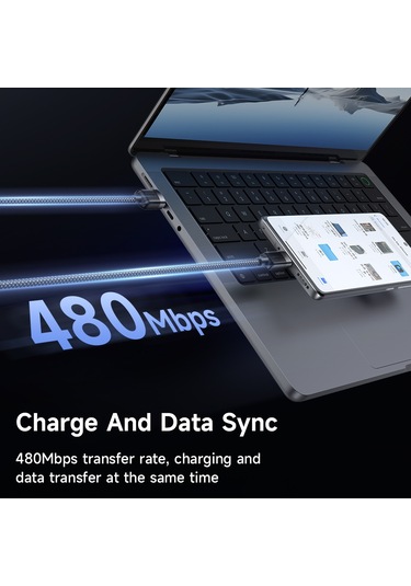 Mcdodo Ca-5650 1.2m Usb-a'dan Usb-c'ye 6a Hızlı Şarj Kablosu Manyetik Veri Kablosu
