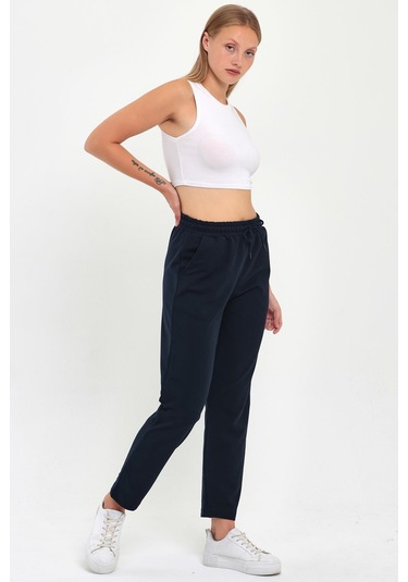 3'lü Kadın Lacivert Klasik Cepli Eşofman Altı Siyah - Lacivert - Antrasit