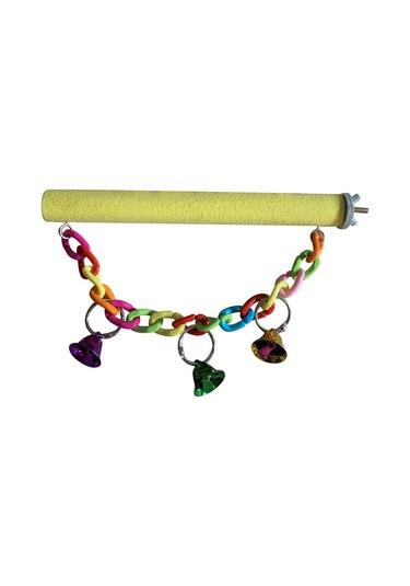 Yifomall Kuş Oyun Standı - Çanlı, Kumlama Ve Ahşap Tünek Eğitim Seti