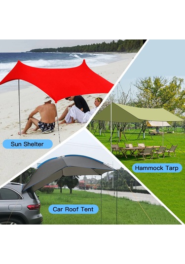 Ximistore9 Alüminyum Güneşlik Çadır Çubuğu 4 Bölümlü 280cm Uzunluk Ayarlanabilir Kırmızı Renkli Tente Çubuk Kırmızı