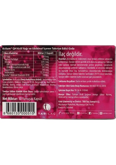 Krilom Qh 3 x 30 Yumuşak Kapsül