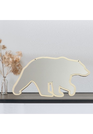 Pazly Vintage Suntek Oymalı İskandinav Duvar Dekoratif Ayı Akrilik Vn Çok Renkli