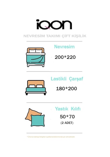 İqon Lastikli Çarşaflı Nevresim Takımı Çift Kişilik Orange Turuncu Gri Turuncu