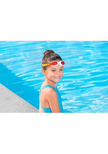 Çocuk Yüzücü Havuz Deniz Gözlüğü - Kırmızı Model 3 - 7 Yaş Arası 21062 Kırmızı