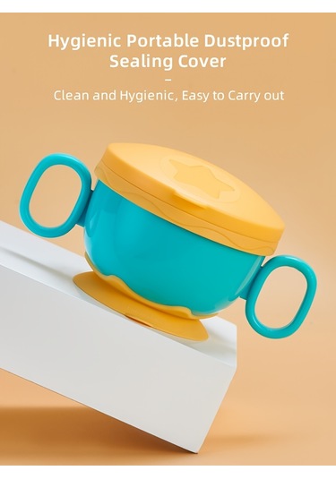 Çocuklar İçin Çok Amaçlı Mama Kabı/pipetli Ve Vantuzlu Çift Saplı