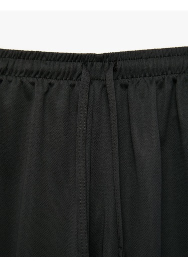 Koton Beli Bağcıklı Rahat Kalıp Biyeli Spor Mini Şort Siyah 6sak40436nk