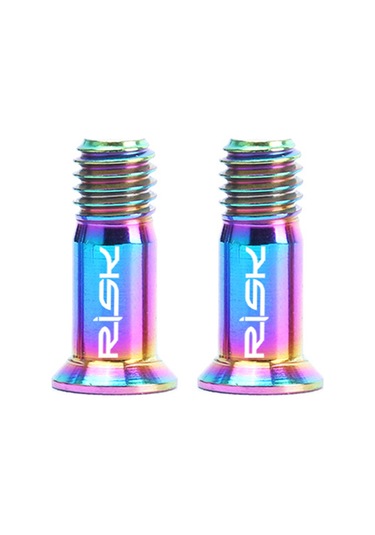 Yaozixa Bisiklet Arka Vites Rulmanı Sabitleme Çivisi - Tc4 Titan Alyuminyum, M5 14.2mm, Torx 3 Kafa, Gökkuşağı Rengi, 2 Adet/ Kutuda Çok Renkli