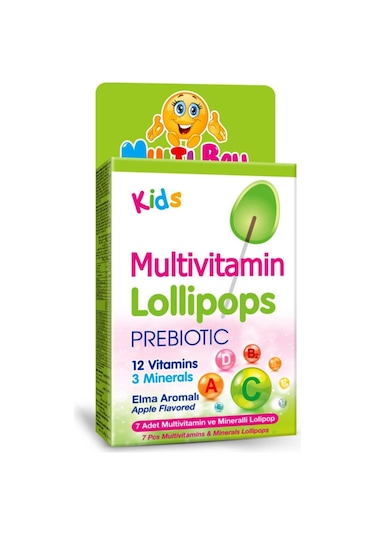 Multıball Kids Multıvıtamın Lollıpops +Prebıotıc