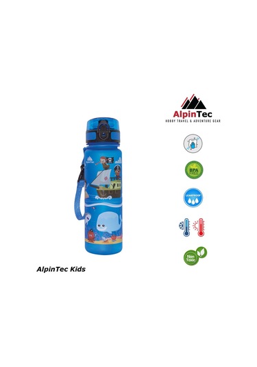 Alpintec Korsanlı Mavi Tritan Çocuk Su Matara 500 Ml Diğer