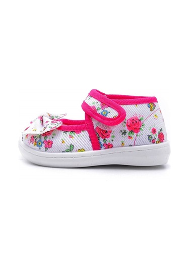Fuşya Fiyonklu Keten Çocuk Ayakkabısı-f-472 Fuşya