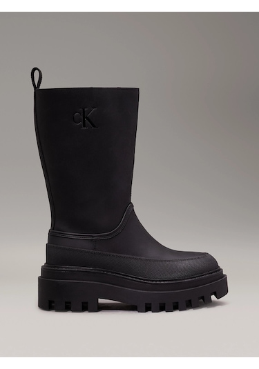 Calvin Klein Kadın Deri Yağmur Botları Yw0yw015590gj Siyah