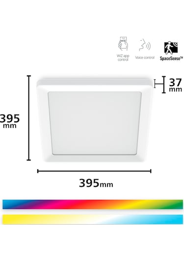 Wiz Beyaz Akıllı Sıva Üstü Rgb Kare Panel Tavan Armatürü 17w Renkli