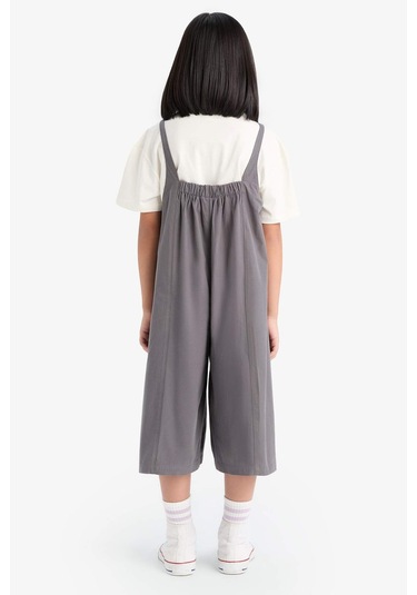 DeFacto Kız Çocuk Askılı Poplin Tulum E2277A825SMAR82 Antrasit DeFacto Kız Çocuk Askılı Poplin Tulum E2277A825SMAR82 Antrasit