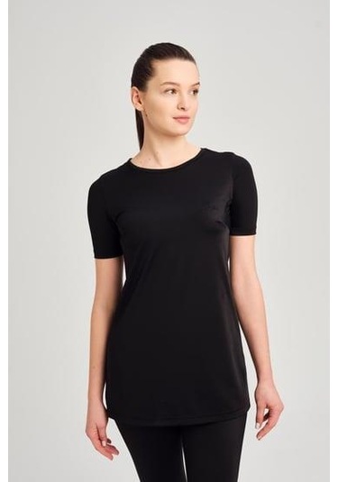 Haşema 6081 Siyah Süsen Yarım Kol Havuz Mayosu Çok Renkli