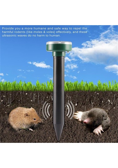 Springsun 2 Adet Güneş Enerjili Fare-üzümciği Repelleri: Ultrasonik Ve Titreşimli, 5 Gün Süreli Çalışma, Ip44 Su Geçirmez, Bahçe Ve Çim Alani İçin