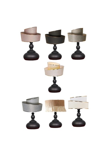 Paris Masa Abajuru Gece Lambası Yatak Başı Abajuru Bej