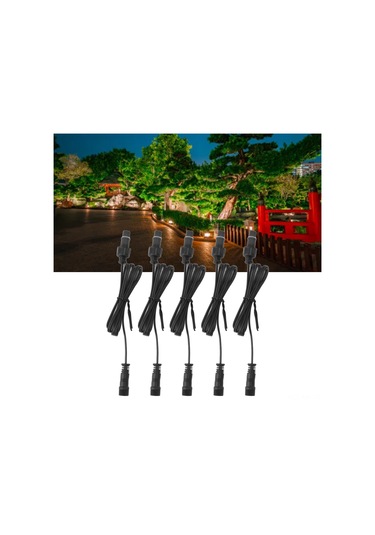 Mufunye 5 Adet 1m Ip67 Su Geçirmez 2 Pinli Led Denizaltı Lambası Uzatma Kablosu, Pvc Malzeme, Bahçe/trase Lambaları İçin Hızlı Bağlantı