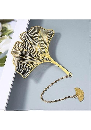 4 Adet Zincirli Metal Kitap Ayracı, Altın Kesim