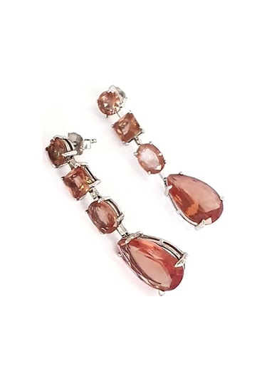 Renk Değiştiren Sultan Taşı 925 Ayar Gümüş Damla Küpe