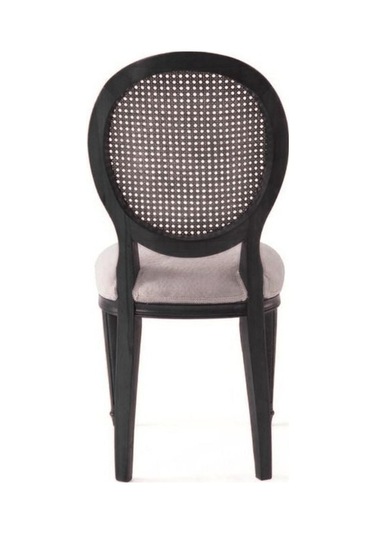 Madalyon Hazeranlı Ahşap Klasik Sandalye Siyah