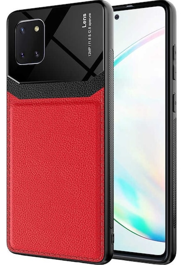 Samsung Galaxy Uyumlu Note 10 Lite Kilif Lens Deri Görünümlü Tpu Kapak 499700010