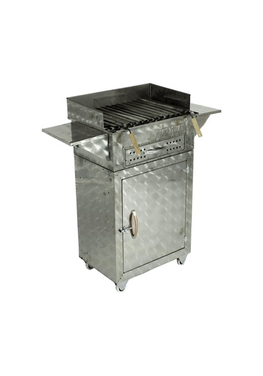 Dolaplı Kanatlı Lama Izgaralı Çekmeceli Mangal (4 Tekerlekli) MTH