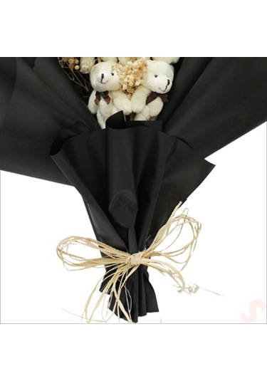 9 Pelüş Ayıcıklı, Kuru Çiçekli Ve Led Işıklı Buket, 54x36cm