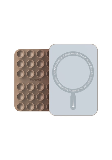 Skinarma Stax Magnetik Vakumlu Düz Zemin Telefon Tutucu Kahverengi