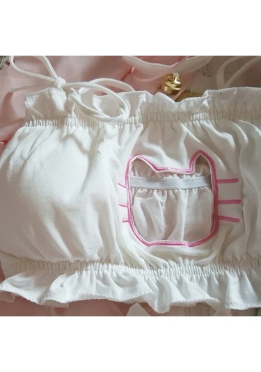 Kedi Kız Cosplay Sütyen Ve Külot Seti Kadınlar İçin Seksi İç Çok Renkli