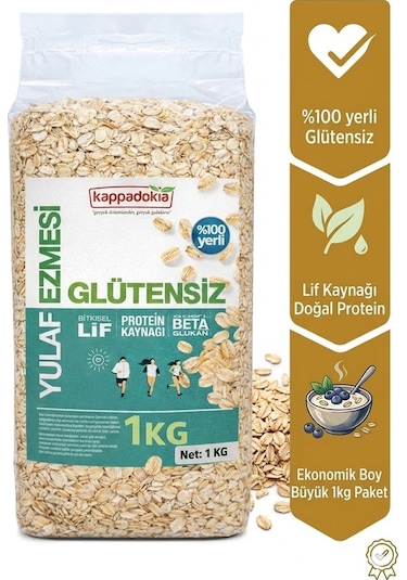 Kappadokia Ekonomik Boy Glütensiz Yulaf Ezmesi 1 KG
