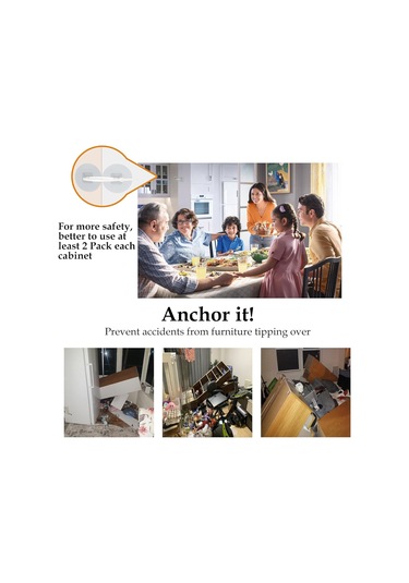 Teltree 30'lu Çocuk Güvenliği Mobilya Sabitleyici Seti - Delme Yok, Deprem Dayanıklı, 72 Kg Yük Taşıyan Şeffaf Kendinden Yapışkan Kayışlar